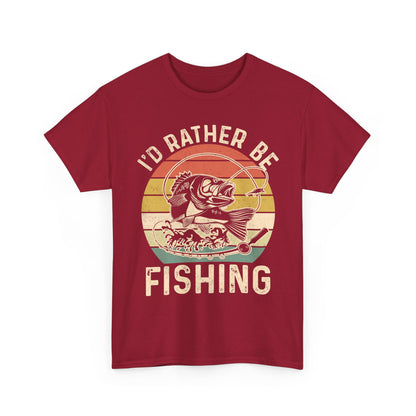 Fishing T-Shirt - I'd Rather Fishing, Fishing Season Lovers, Fisherman Fishing Bass T-Shirt