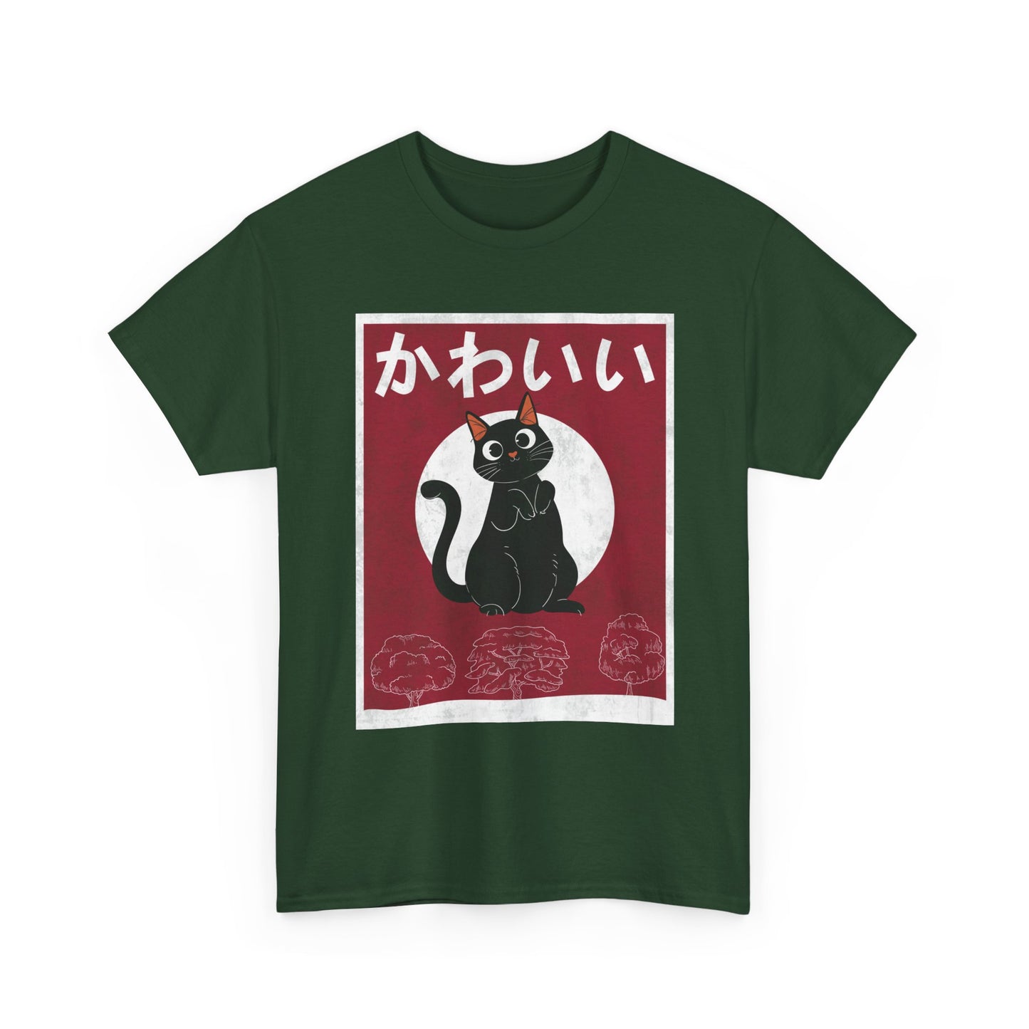 Kawaii Cat T-Shirt, Japanese Art Lovers Gifts, Anime Cat Women Men T-Shirt