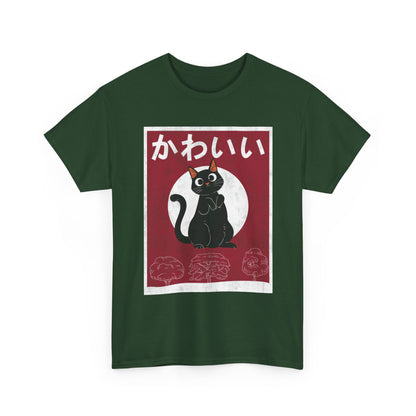 Kawaii Cat T-Shirt, Japanese Art Lovers Gifts, Anime Cat Women Men T-Shirt