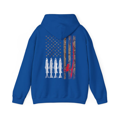 American Flag Fishing Rod Hoodie, Fishing USA Flag, Fisherman Fishing Season Lovers Hoodie