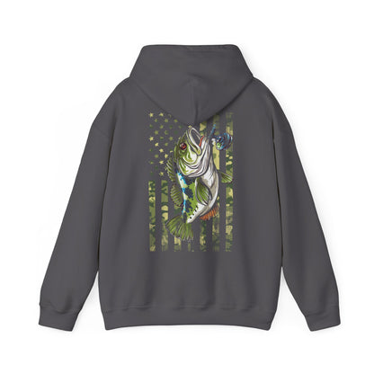 Fisherman Hoodie, American Flag Camouflage Fishing, Fishing Season Lovers Camo Hoodie