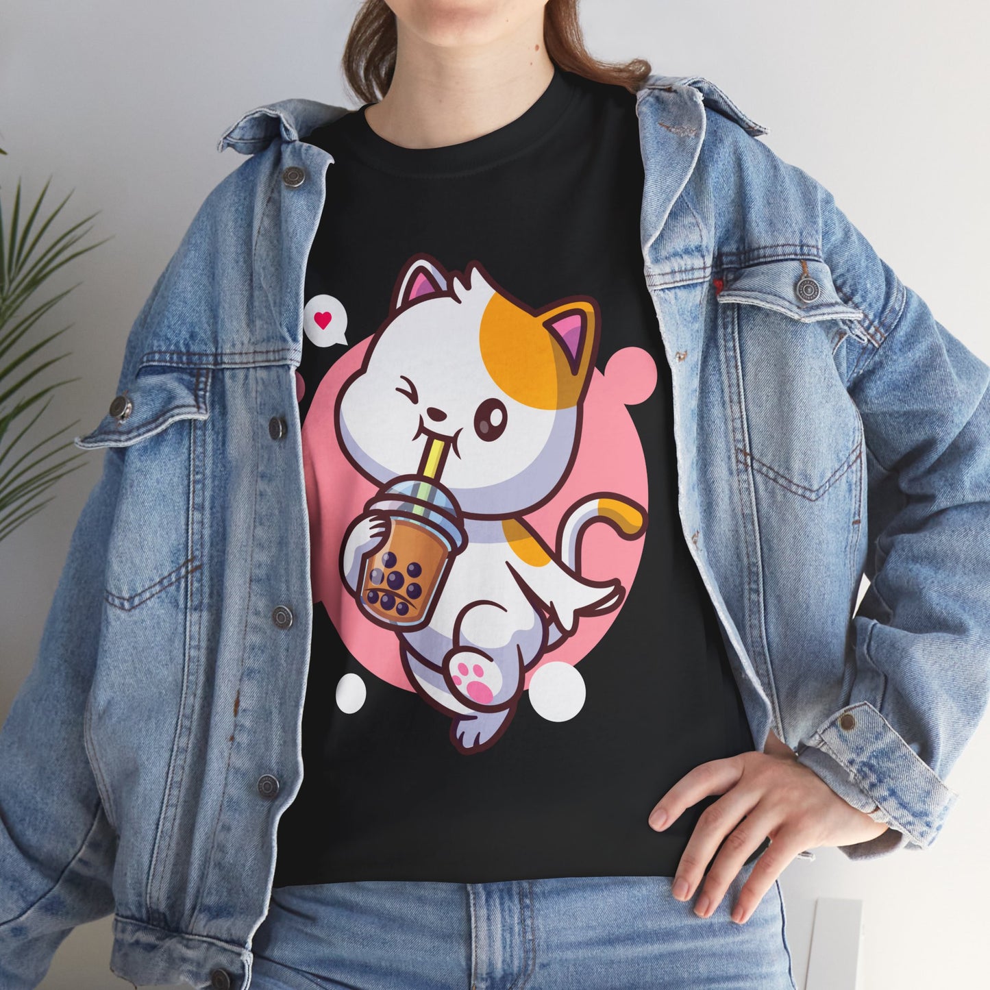 Anime Cat T-Shirt, Kawaii Cat Neko Boba Tea Cats Lovers Funny Women Men Shirt