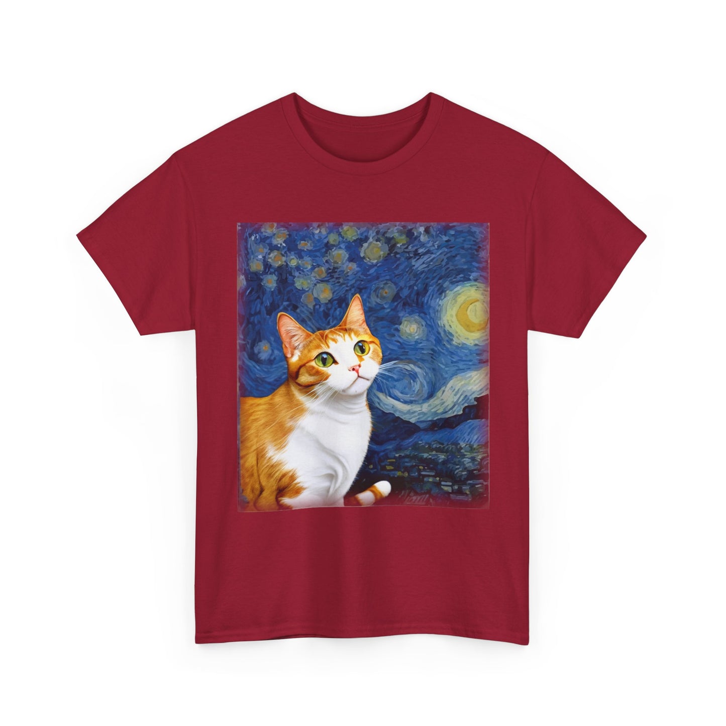 Cat T-Shirt, Cats Owner, Van Gogh Starry Night Cat Animals Lovers Gifts Shirt