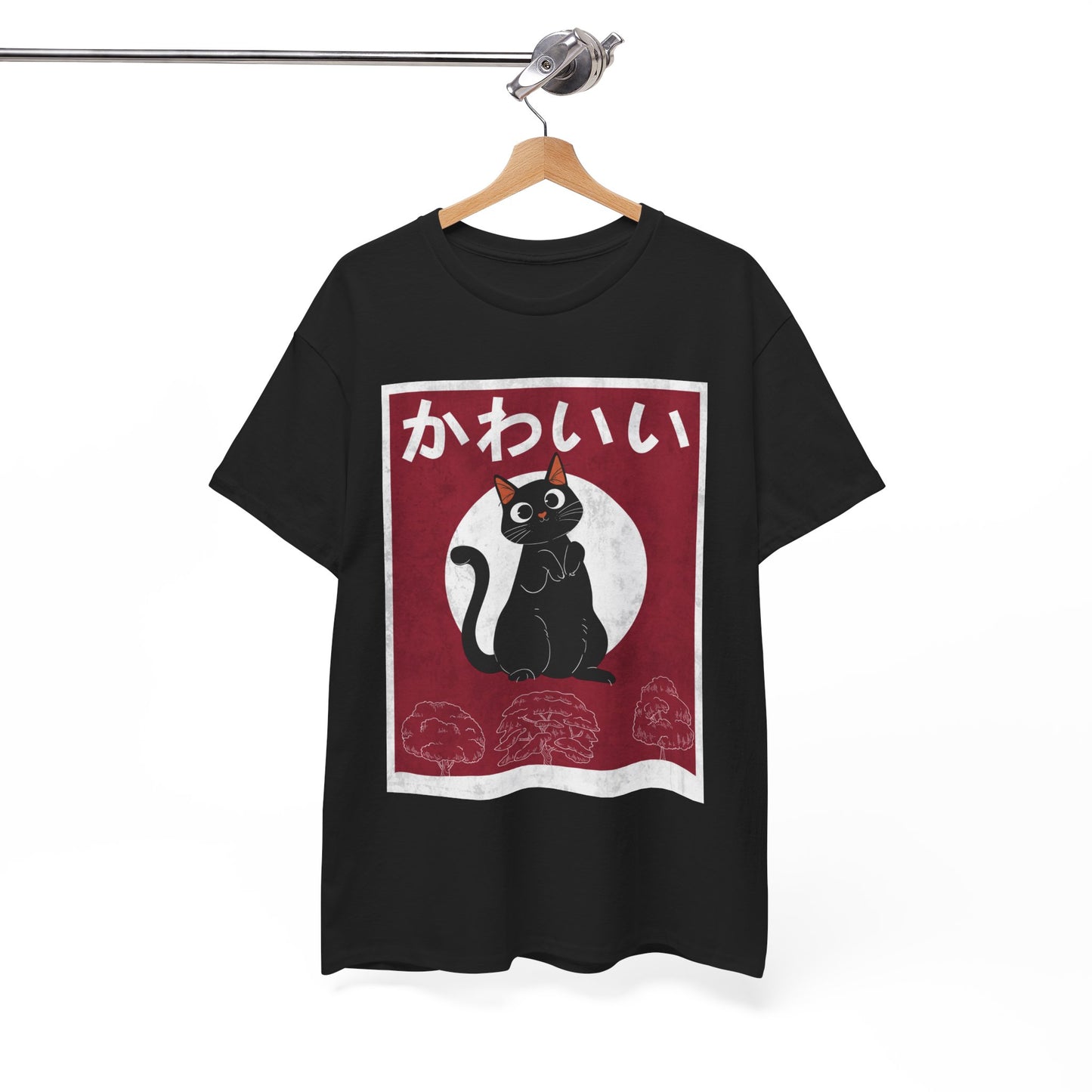 Kawaii Cat T-Shirt, Japanese Art Lovers Gifts, Anime Cat Women Men T-Shirt