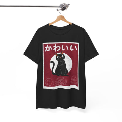 Kawaii Cat T-Shirt, Japanese Art Lovers Gifts, Anime Cat Women Men T-Shirt