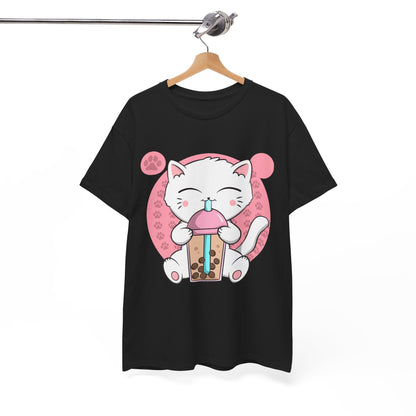 Anime Cat Shirt, Boba Cat Bubble Tea Neko, Japanese Kawaii Cat Lovers Gifts Shirt