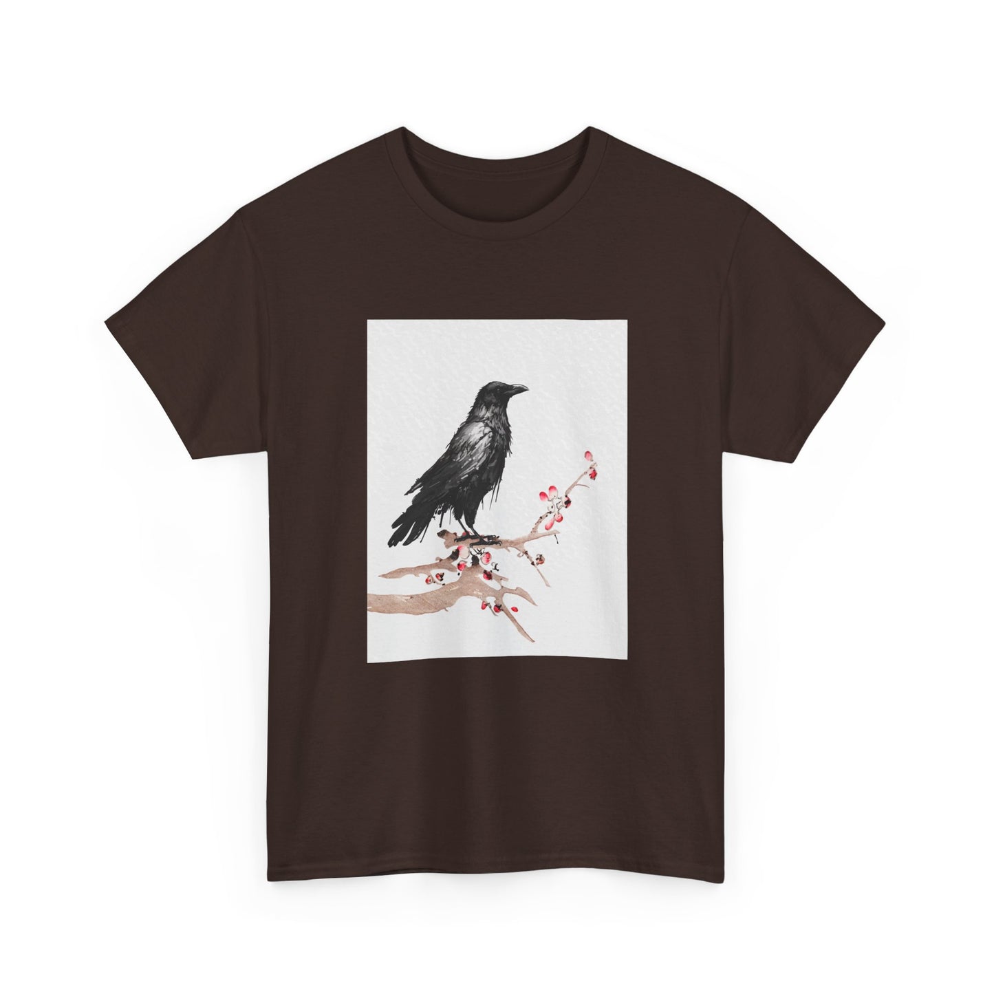 Crow Japanese Art T-Shirt, Raven Lovers Gifts, Japanese Kyosai Woodblock Shirt