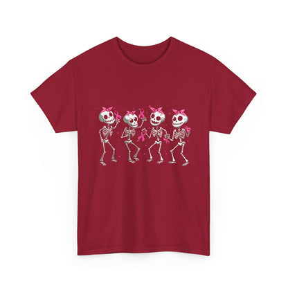 Breast Cancer Awareness T-Shirt, Breast Cancer Dabbing Skeleton Pink Ribbon Funny Shirt