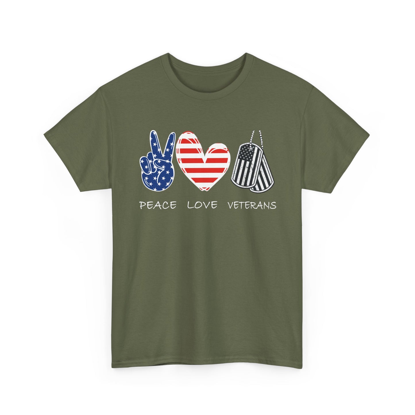 Veterans Day T-Shirt, Peace Love Veterans, Veterans American Flag Men T-Shirt