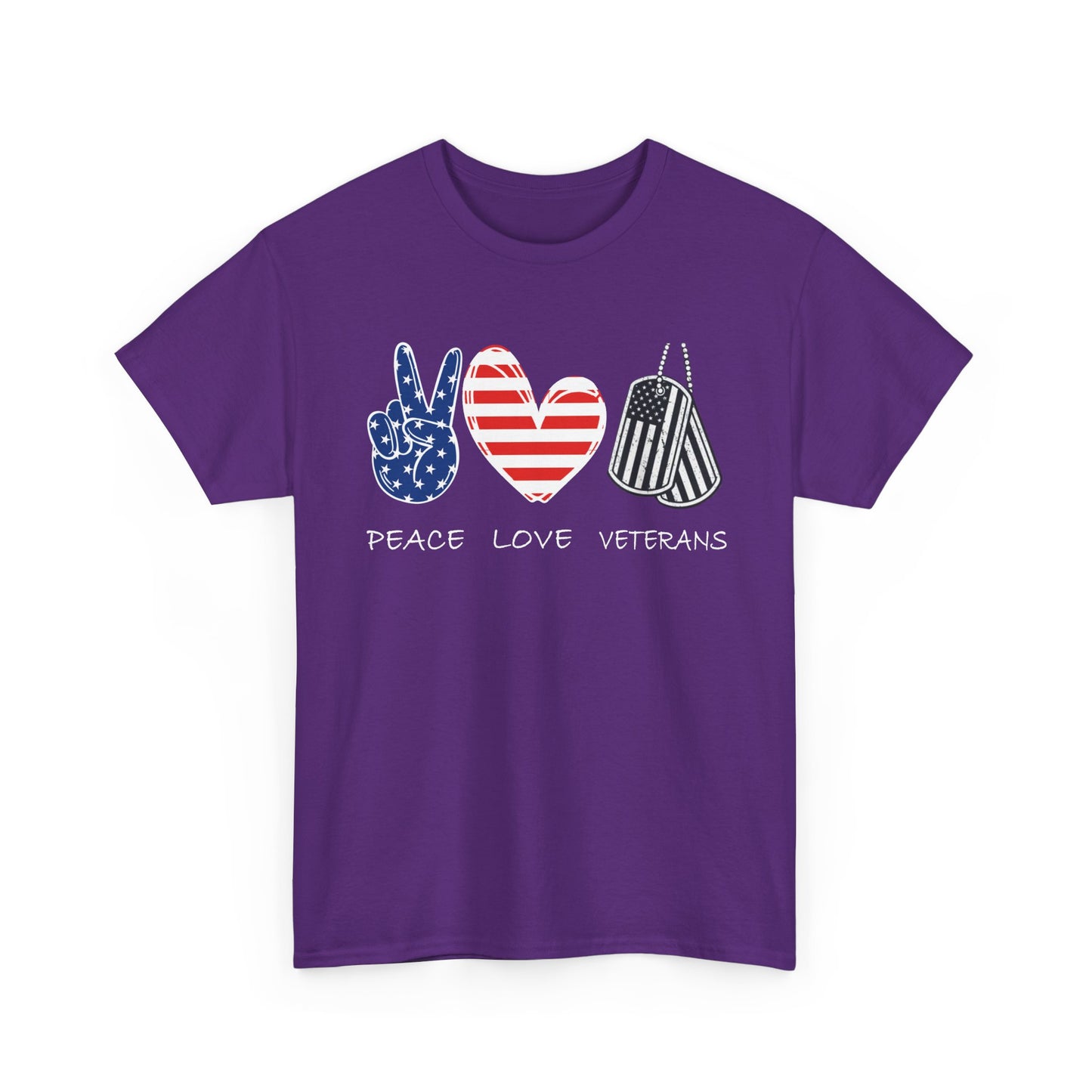 Veterans Day T-Shirt, Peace Love Veterans, Veterans American Flag Men T-Shirt