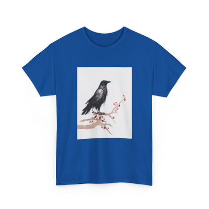 Crow Japanese Art T-Shirt, Raven Lovers Gifts, Japanese Kyosai Woodblock Shirt