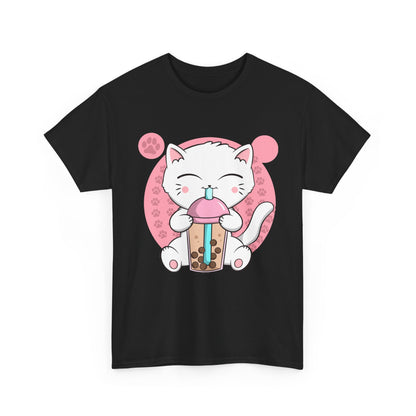 Anime Cat Shirt, Boba Cat Bubble Tea Neko, Japanese Kawaii Cat Lovers Gifts Shirt