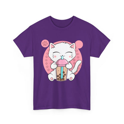 Anime Cat Shirt, Boba Cat Bubble Tea Neko, Japanese Kawaii Cat Lovers Gifts Shirt