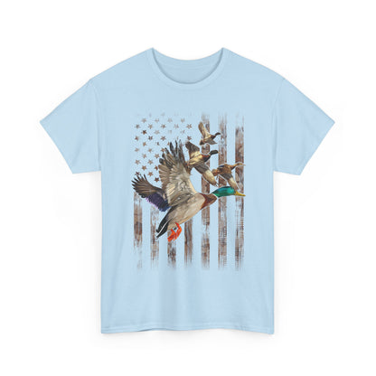 Duck Hunting Lovers Gift Shirt, Duck Hunter American Flag Waterfowl Hunting Camouflage Men T-Shirt