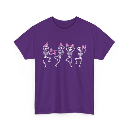 Breast Cancer Shirt, Breast Cancer Awareness, Dabbing Skeleton Pink Ribbon T-Shirt