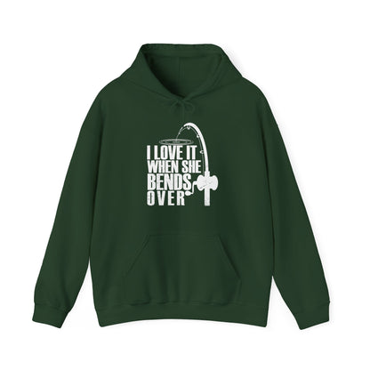 Fisherman Hoodie, Fishing Rod, Fishing Season Lovers I Love It When She Bends Over Hoodie
