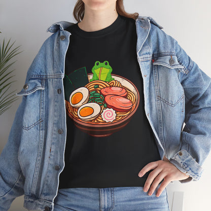 Kawaii Frog Shirt, Kawaii Frog Eating Ramen, Japanese Food Lovers Women Men T-Shirt