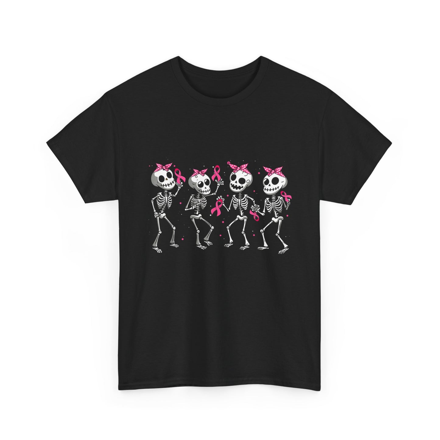 Breast Cancer Awareness T-Shirt, Breast Cancer Dabbing Skeleton Pink Ribbon Funny Shirt