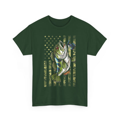 Fisherman Shirt, American Flag Camouflage Fishing, Fishing Season Lovers Camo T-Shirt
