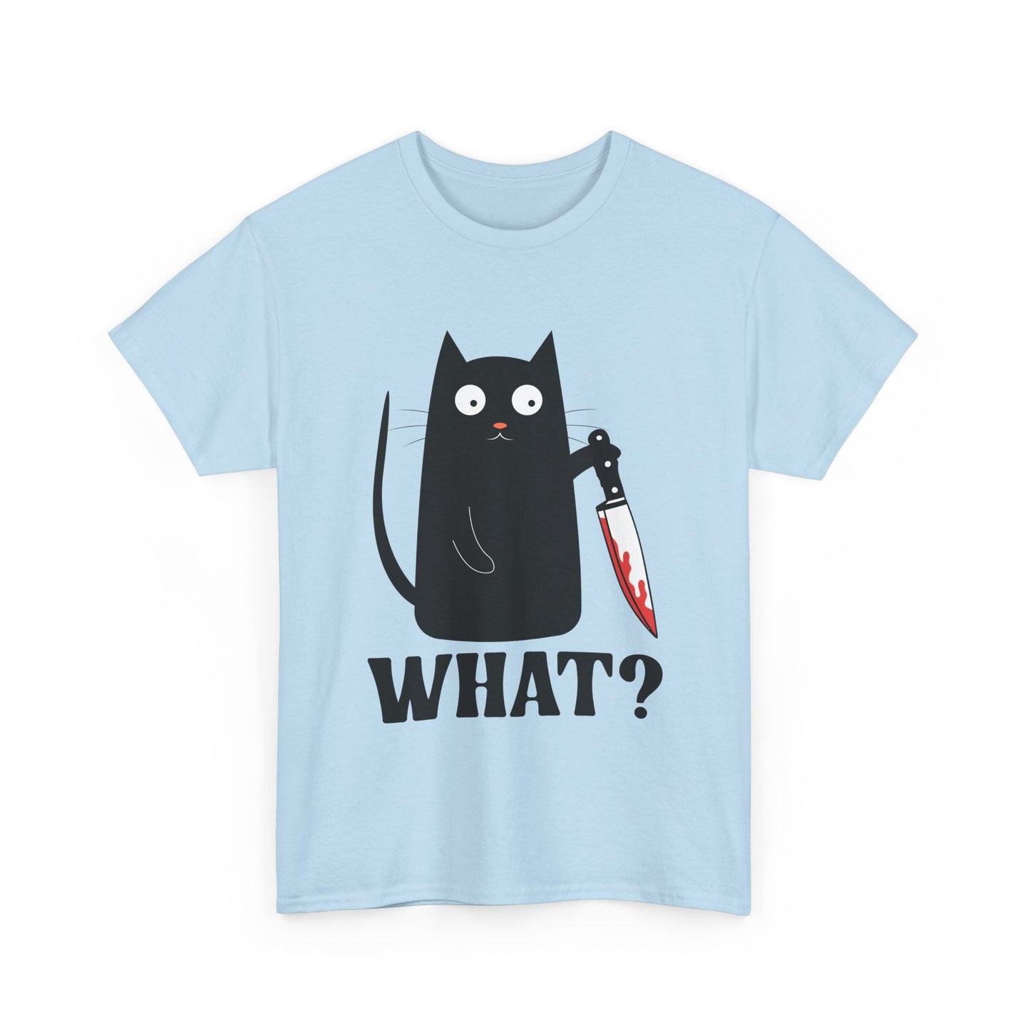 Cat What? T-Shirt, Murderous Cat With Knife, Cats Owner Women Men Funny Shirt