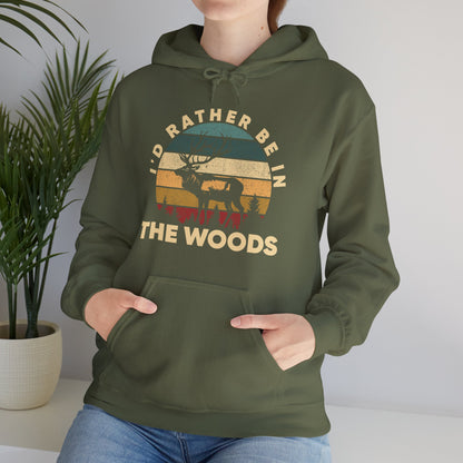 Deer Hunting I'd Rather Be In The Woods Hoodie, Deer Hunting Lovers Hunting Season Hoodie