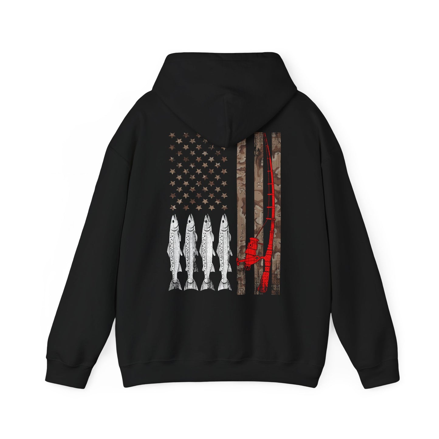 American Flag Fishing Rod Hoodie, Fishing USA Flag, Fisherman Fishing Season Lovers Hoodie