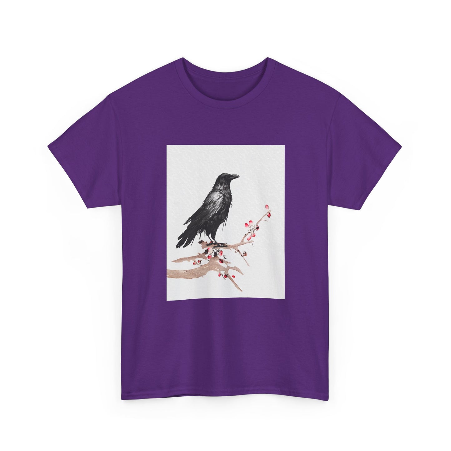 Crow Japanese Art T-Shirt, Raven Lovers Gifts, Japanese Kyosai Woodblock Shirt