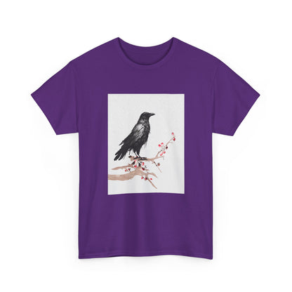 Crow Japanese Art T-Shirt, Raven Lovers Gifts, Japanese Kyosai Woodblock Shirt