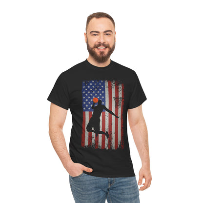 Basketball Player American Flag T-Shirt, Basketball Sports Lovers Women Men T-Shirt