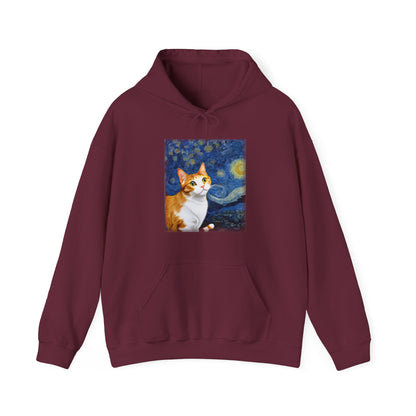 Cat Hoodie, Cats Owner, Van Gogh Starry Night Cat Animals Lovers Gifts Hoodie
