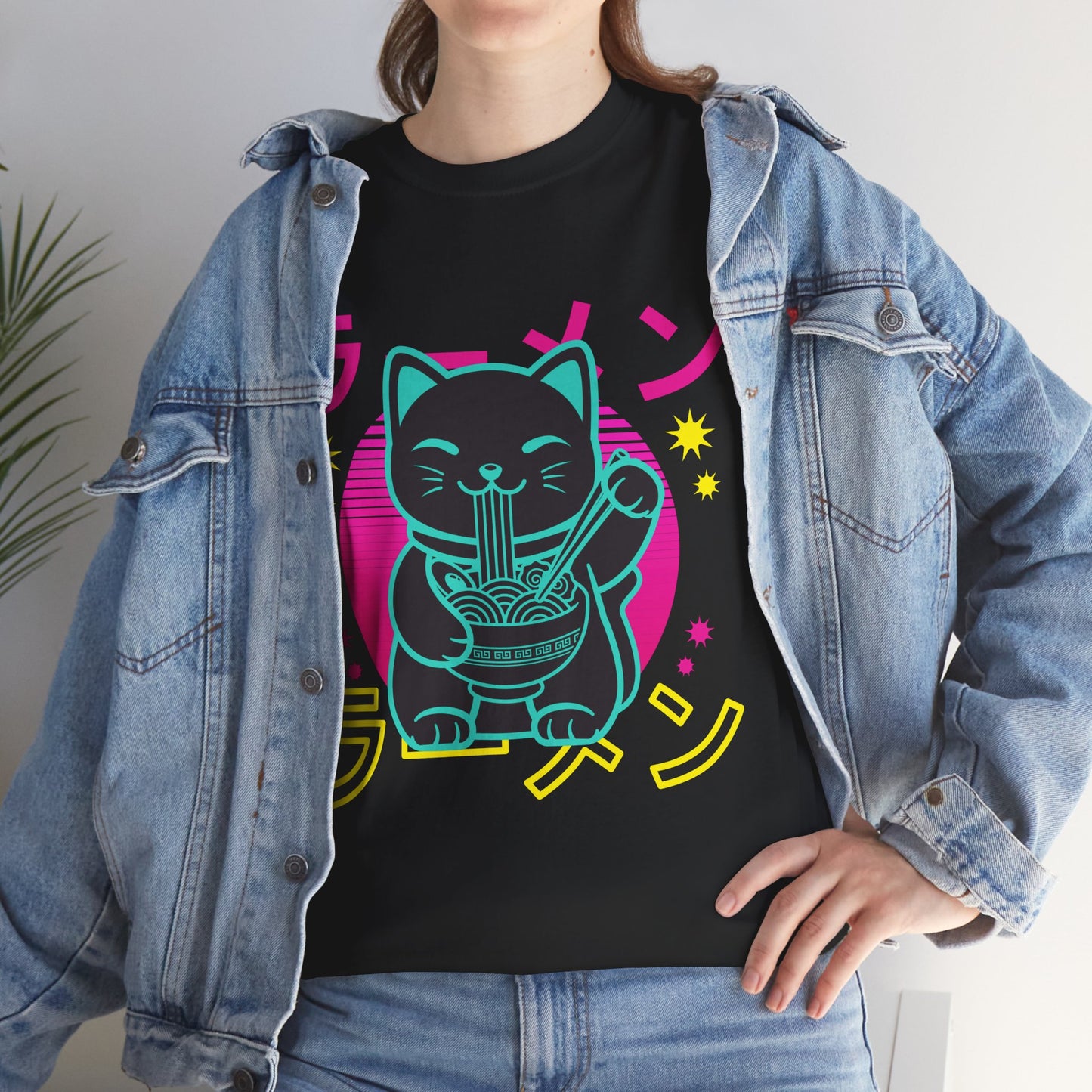 Anime Cat Shirt, Kawaii Cat, Japanese Noodles Lovers Gifts Kitten T-Shirt