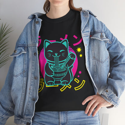 Anime Cat Shirt, Kawaii Cat, Japanese Noodles Lovers Gifts Kitten T-Shirt