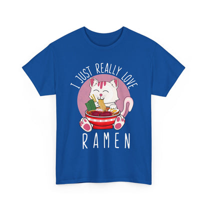 Kawaii Cat Shirt, I Just Really Love Ramen, Cats Japanese Food Lovers Funny T-Shirt