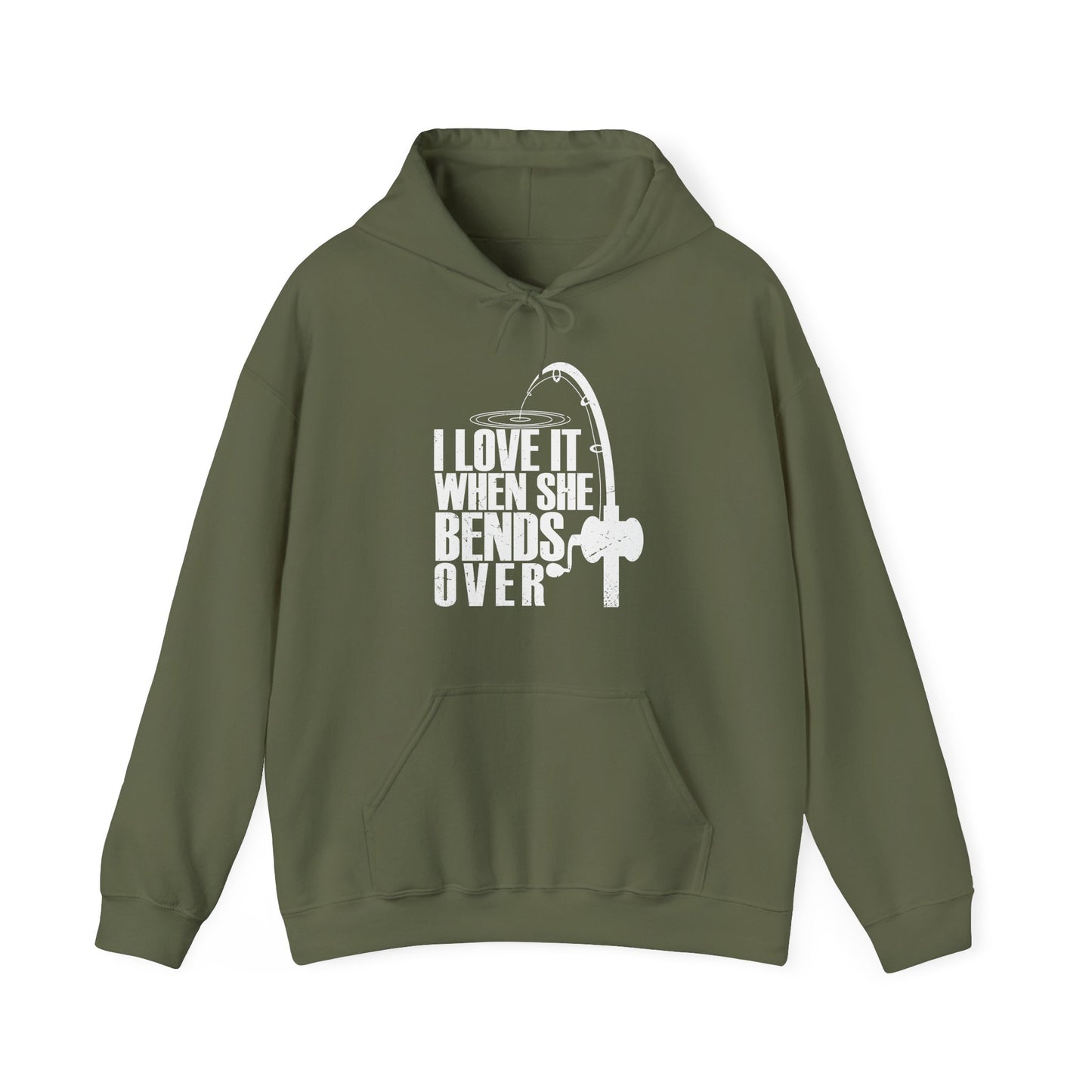 Fisherman Hoodie, Fishing Rod, Fishing Season Lovers I Love It When She Bends Over Hoodie
