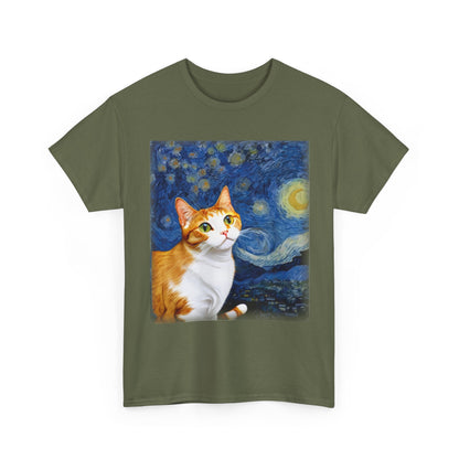 Cat T-Shirt, Cats Owner, Van Gogh Starry Night Cat Animals Lovers Gifts Shirt