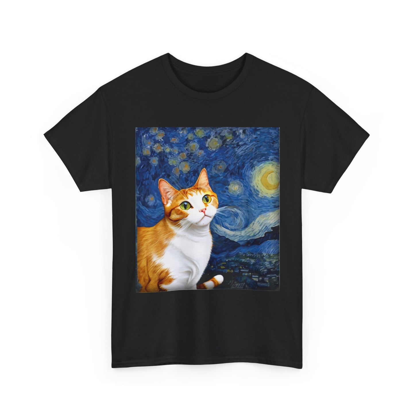 Cat T-Shirt, Cats Owner, Van Gogh Starry Night Cat Animals Lovers Gifts Shirt