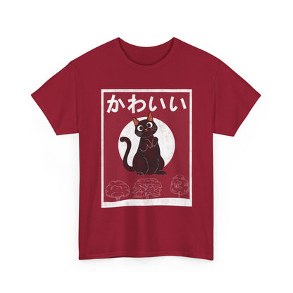 Kawaii Cat T-Shirt, Japanese Art Lovers Gifts, Anime Cat Women Men T-Shirt