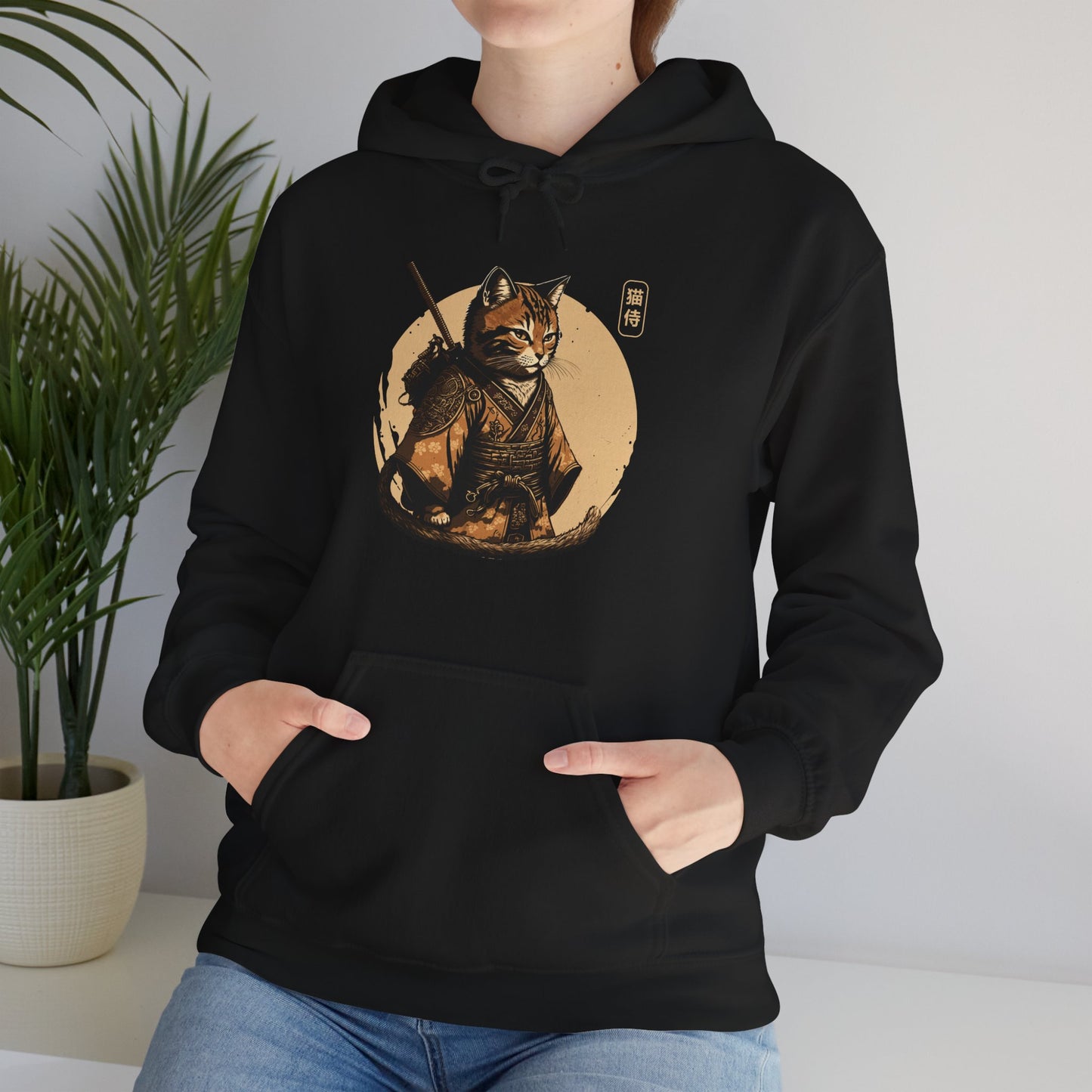 Ninja Cat Hoodie, Japanese Samurai Cat, Japanese Culture Lovers Gifts Women Men Hoodie