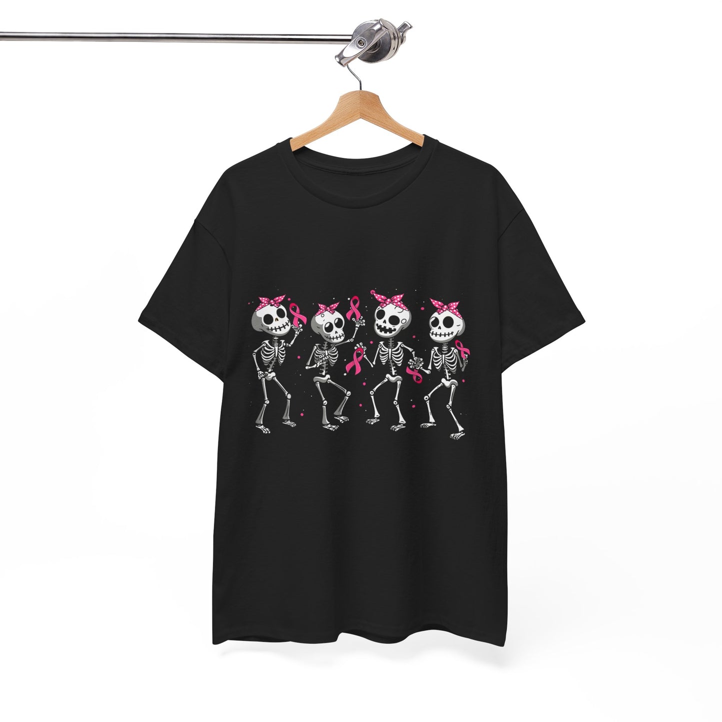 Breast Cancer Awareness T-Shirt, Breast Cancer Dabbing Skeleton Pink Ribbon Funny Shirt