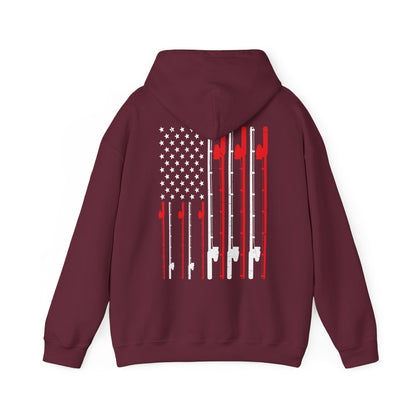 Fishing Hoodie, Fishing Rod American Flag, Fishing Lovers, Fishing Season Fisherman Hoodie