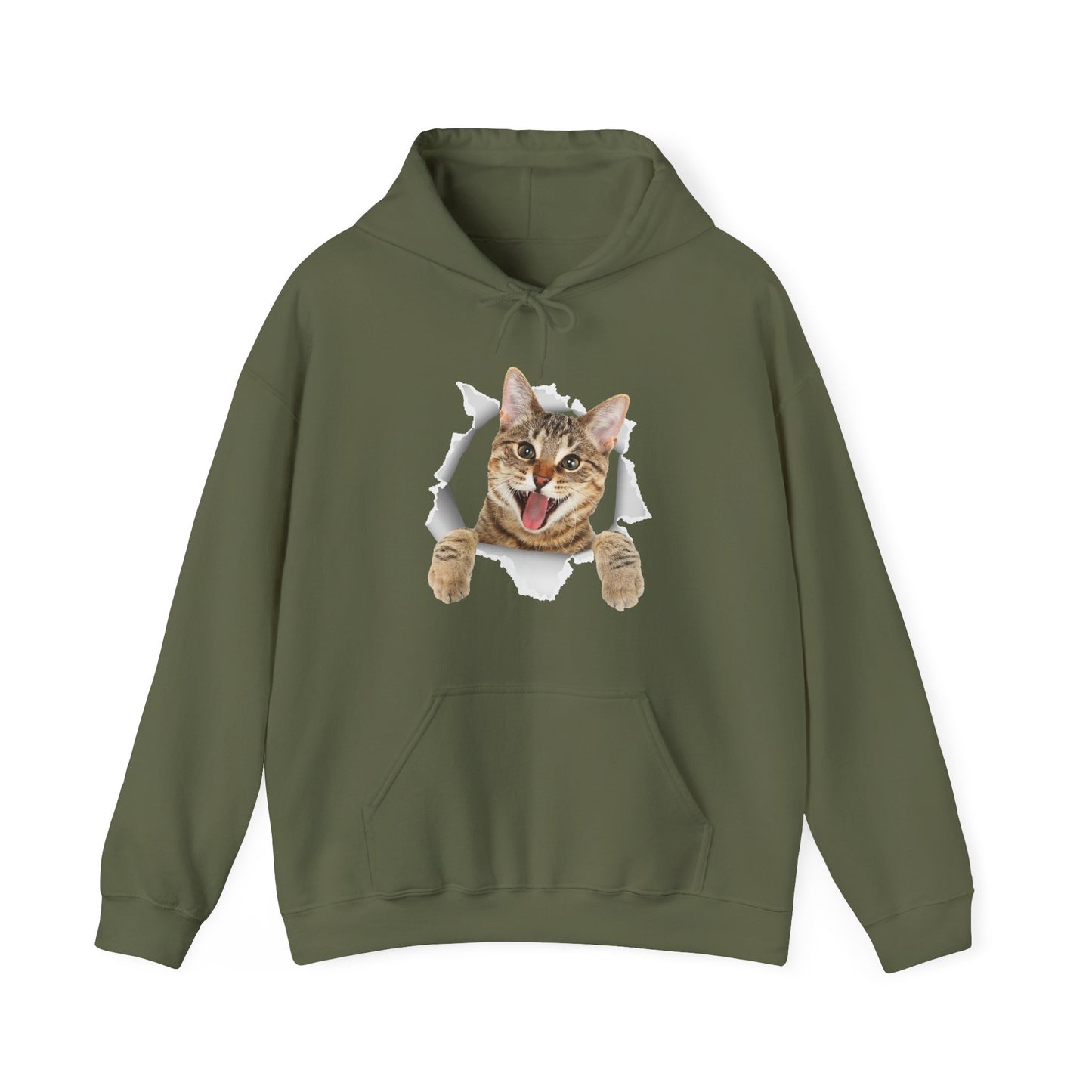 Cat Hoodie, Cat Torn Cloth, Cats Owner Kitten Lovers Gifts Women Men Cute Hoodie