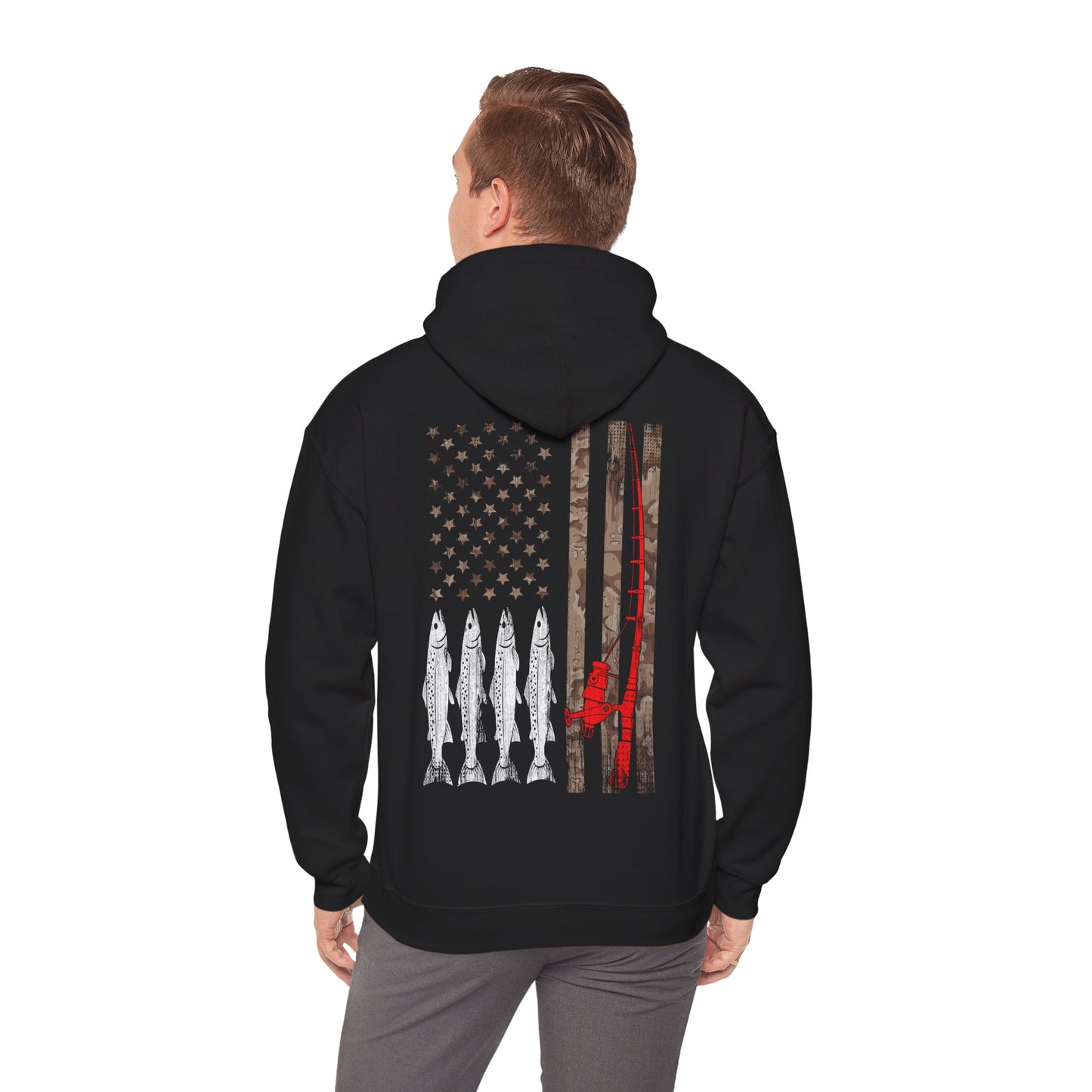 American Flag Fishing Rod Hoodie, Fishing USA Flag, Fisherman Fishing Season Lovers Hoodie