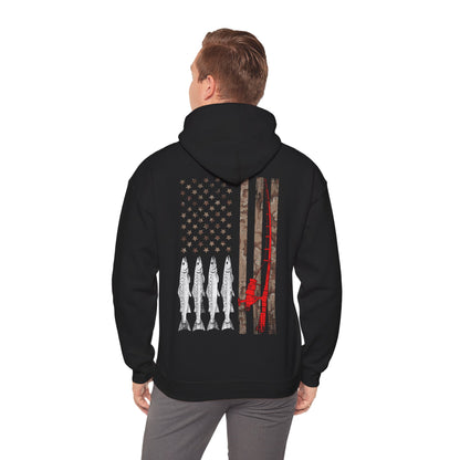 American Flag Fishing Rod Hoodie, Fishing USA Flag, Fisherman Fishing Season Lovers Hoodie