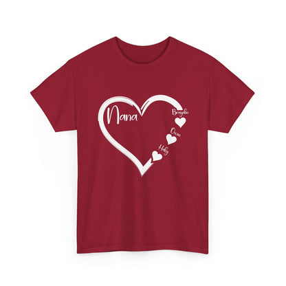 Nana Shirt, Heart Grandmother Mother's Day, Grandma Grandkids Gifts T-Shirt