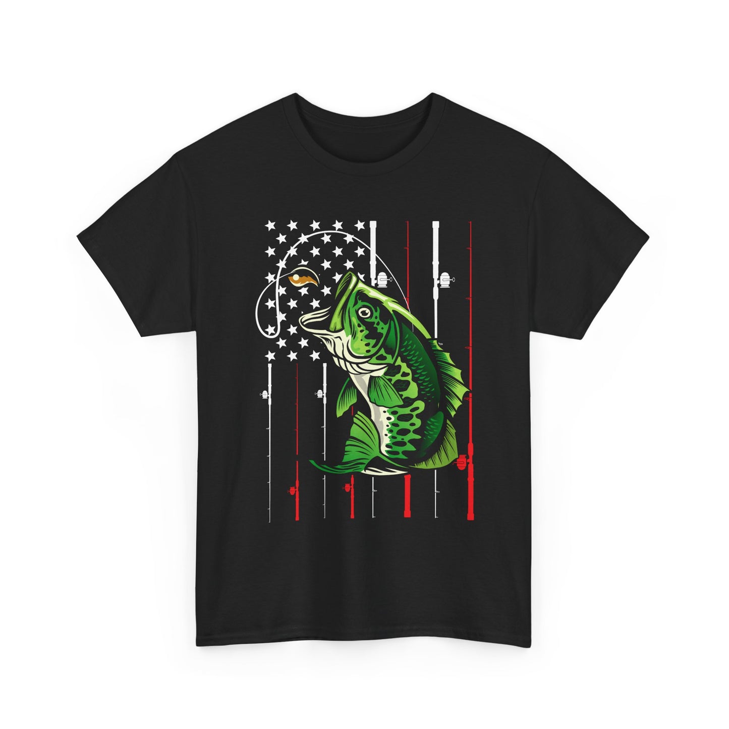 Fishing American Flag Shirt, Fishing Rod, Fishing Season Lovers Gift Fisherman T-Shirt