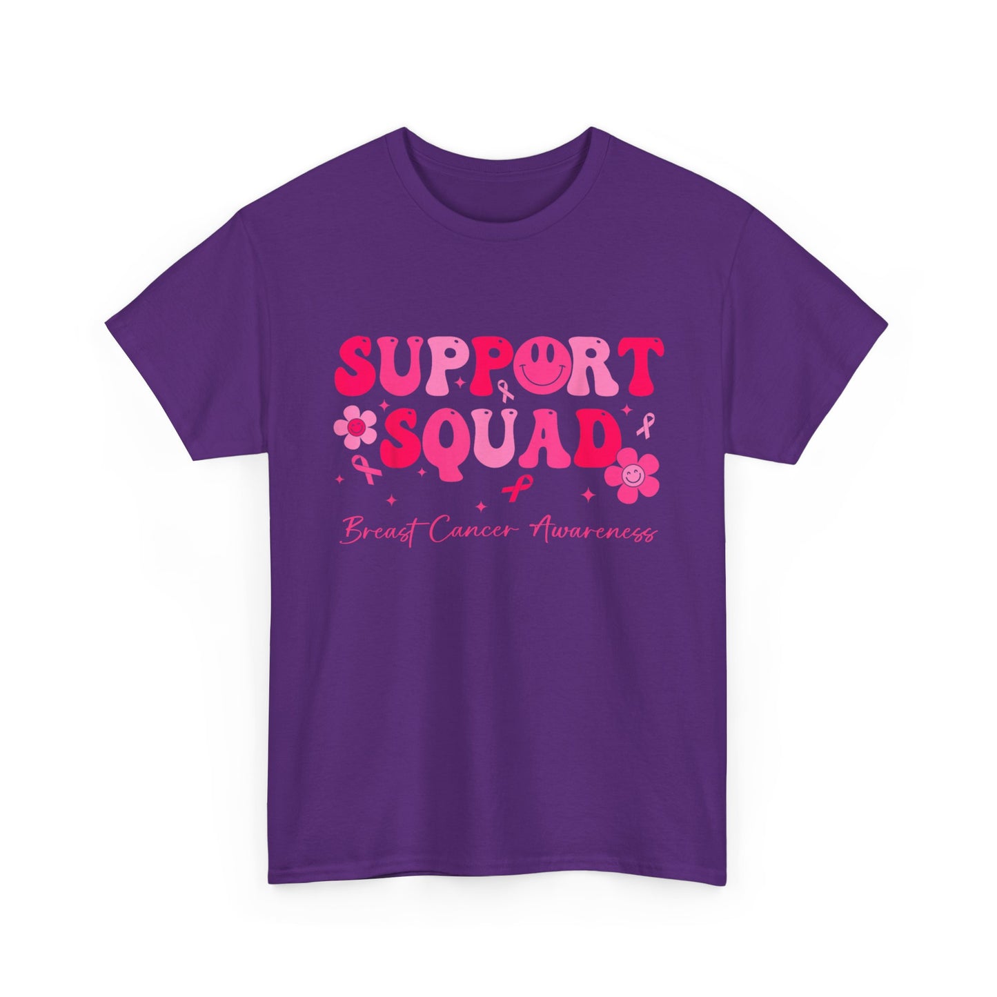 Breast Cancer Shirt, Support Squad, Breast Cancer Awareness Pink Ribbon T-Shirt