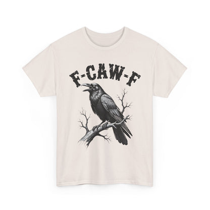 Funny F-CAW-F Crow T-Shirt, Black Crow Gothic Adult Humor T-Shirt
