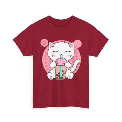 Anime Cat Shirt, Boba Cat Bubble Tea Neko, Japanese Kawaii Cat Lovers Gifts Shirt
