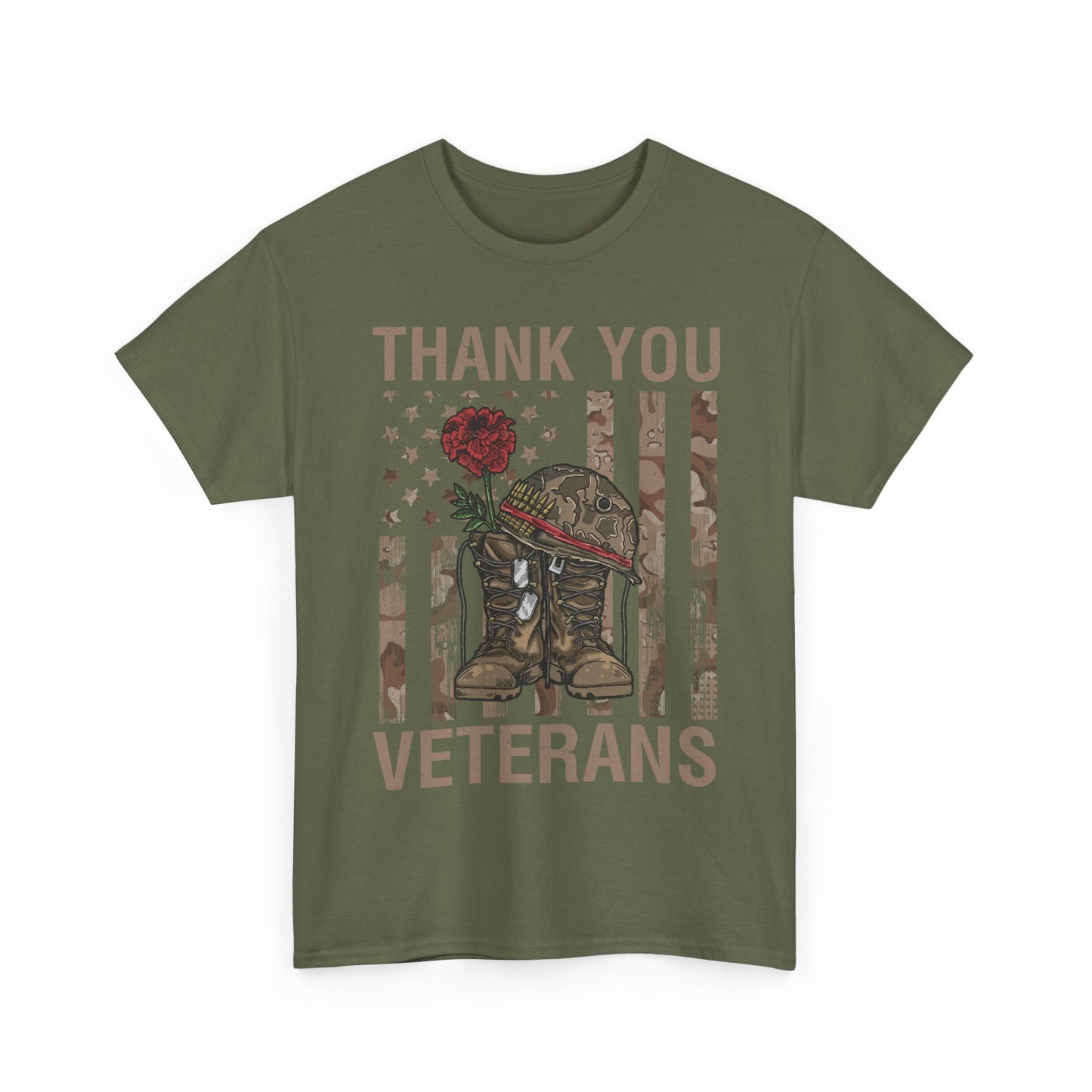 Veteran's Day Shirt, Thank You, Veteran American Flag Dad Grandpa Patriotic T-Shirt