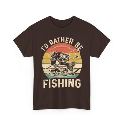 Fishing T-Shirt - I'd Rather Fishing, Fishing Season Lovers, Fisherman Fishing Bass T-Shirt